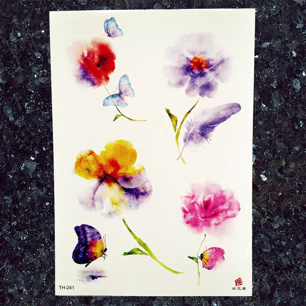 Флеш единорог мультфильм детские татуировки наклейки акварель Русалка Девушки