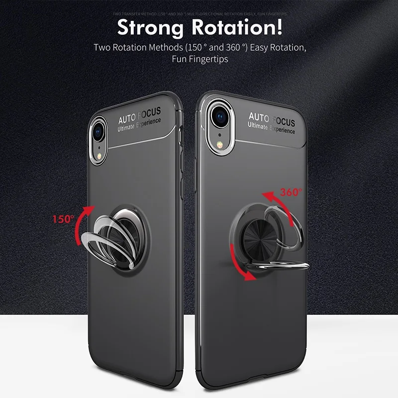 Противоударный чехол-держатель для iPhone Xr Магнитный кронштейн с кольцом защитный