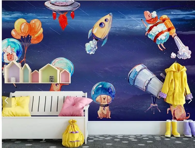 Пользовательские papel сравнению infantil космическое животное росписи для детской