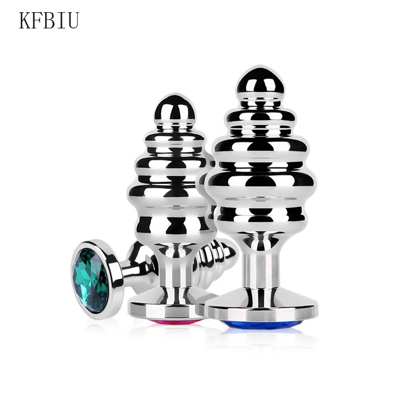 Винт нитки анальный плагин с бриллиантом нержавеющая сталь G Spot массаж простаты