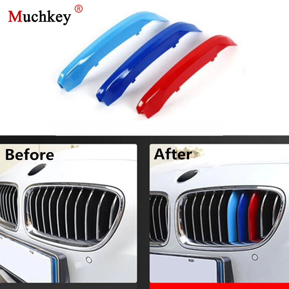 

For BMW X6 E71 E72 2014-2017 3D M Styling Front Grille Trim Strips sport Cover Decoration Stickers