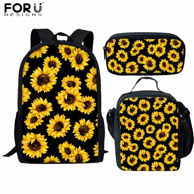 FORUDESIGNS/Новые рюкзаки с подсолнухами школьные сумки для девочек подростков