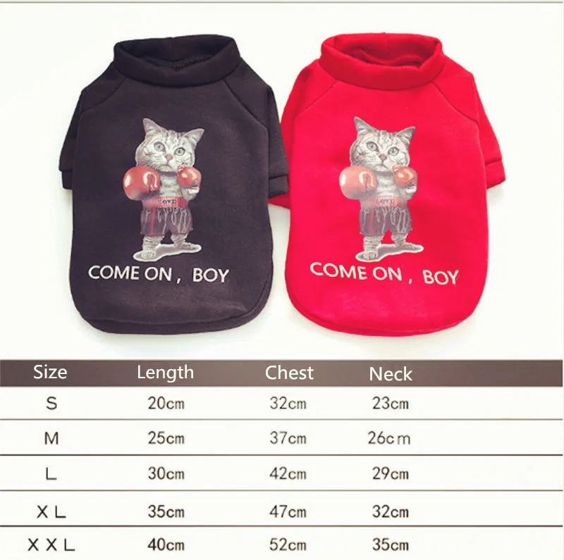 Warm Dog Clothes Cartoon Printed Pure Color Velvet Sweater For Teddy Chihuahua Small Big Cats Downs and Parkas 17121278 |