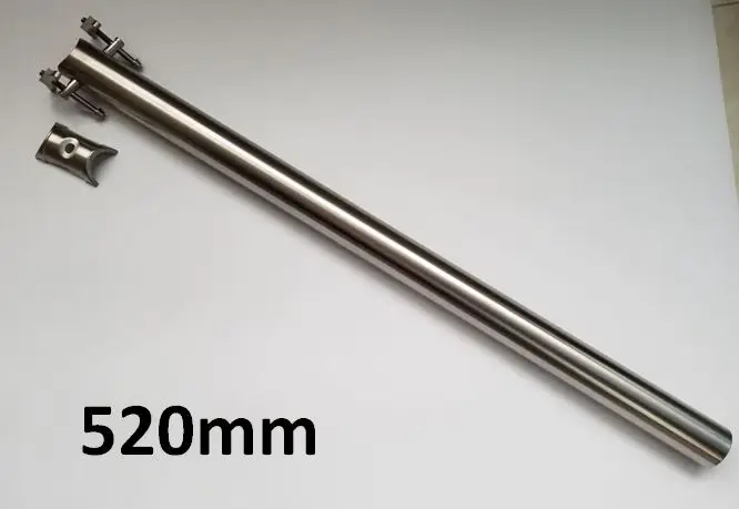 31.8 x 520 mm Титан сплав 3AL2. 5V 31,8 мм CNC подседельная сумка для Brompton 4 размера 600/580/550/520 мм - Цвет: 31.8 x 520 mm