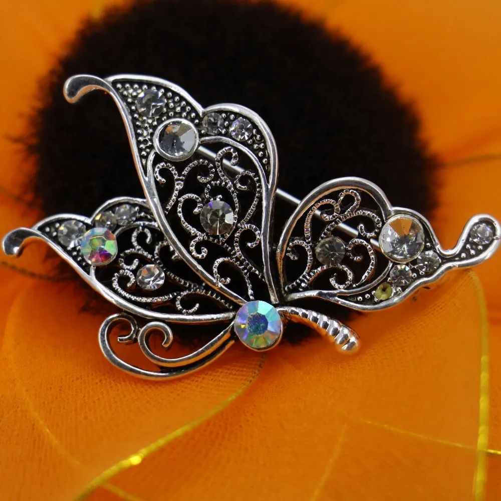 Блестящая Брошь Стразы Элегантные Броши свадебные стеклянные бусины цветок для