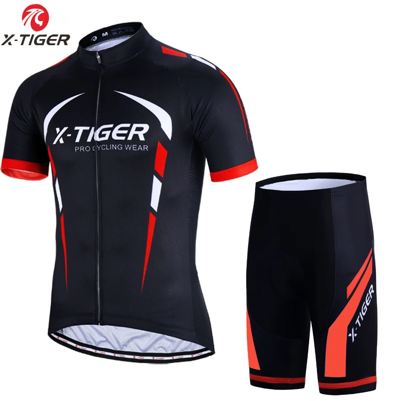 Cycling set X-TIGER, летние мужские майки для велоспорта, набор, одежда для велоспорта, быстросохнущая одежда из полиэстера, одежда для велоспорта, одежда для велоспорта - Цвет: Cycling set