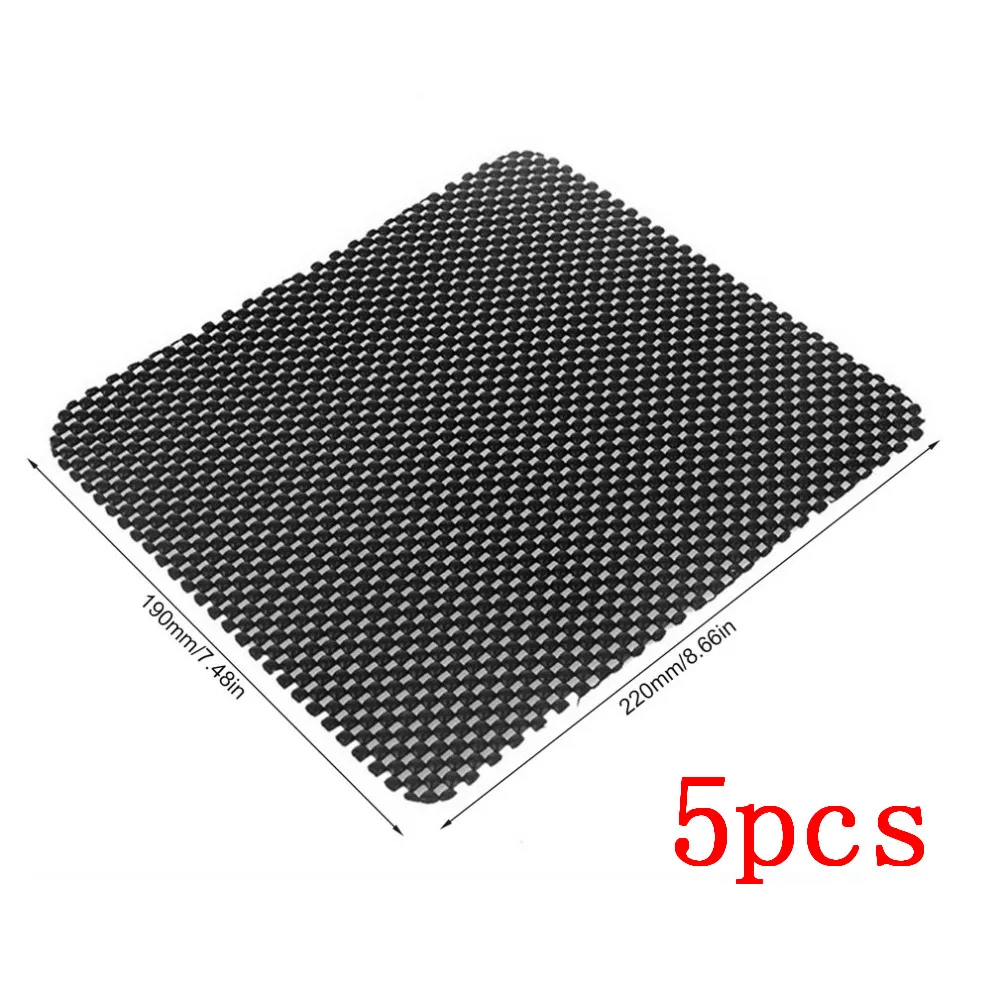 5pcs 22x19 см Универсальный Автомобильный нескользящий коврик черный Прямая поставка высокое качество ПВХ практичный авто нескользящий коврик для ключей солнцезащитные очки держатель для телефона монеты - Название цвета: 5pcs