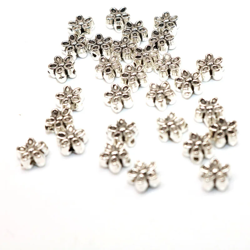 Винтажные бусины разделители в форме цветка 100 шт. металлические трубки из