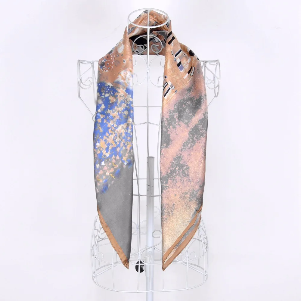 Модный женский шелковый шарф Бандана Хиджаб роскошный брендовый дизайнерский