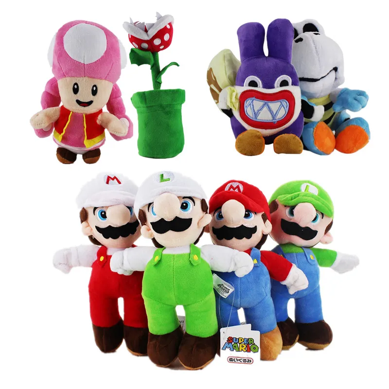17-25 см Super Mario Bros Супер Марио и Луиджи toadette Плюшевые игрушки куклы цветок-Пиранья персонажи Dry Bones гриб toadette Плюшевые куклы