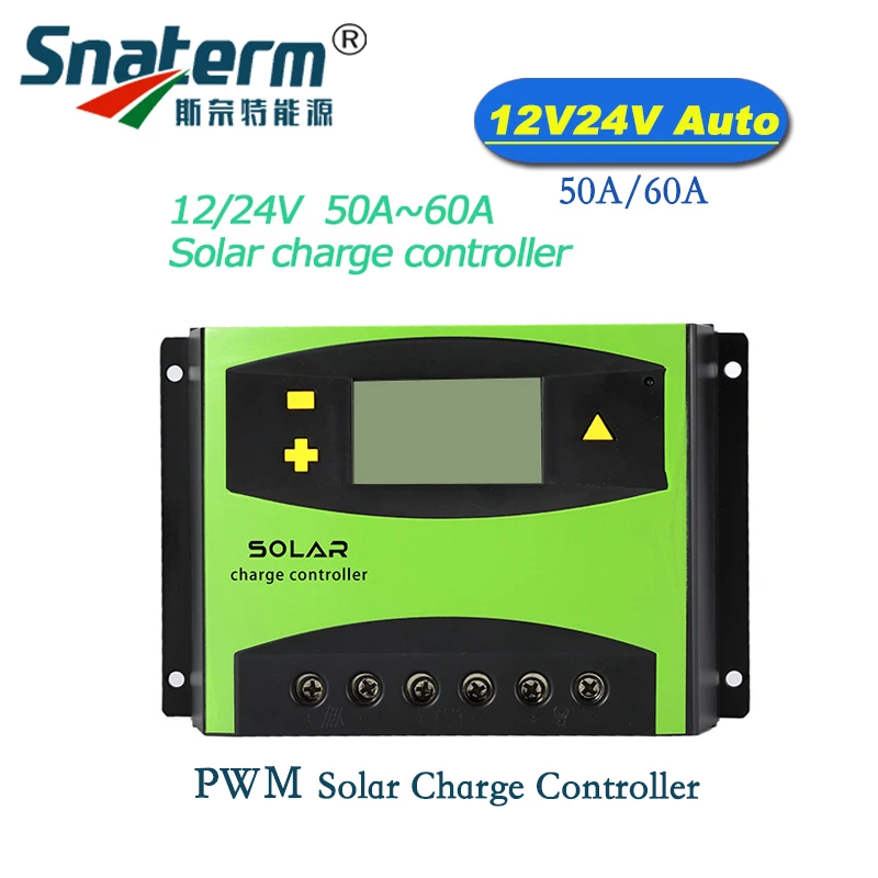 Горячая Акция! 12V 24V 60A 50A PWM солнечный PV контроллер с ЖК-солнечной панелью регулятор заряда батареи