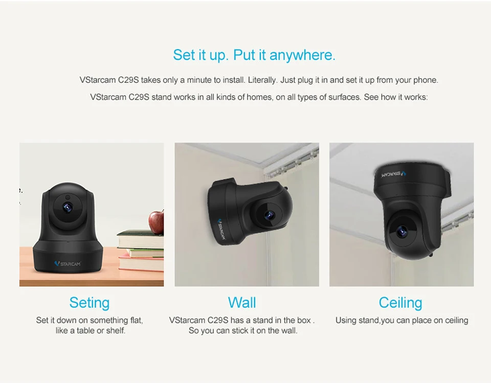 Vstarcam HD 1080P IP камера беспроводная домашняя камера безопасности CCTV камера WiFi камера наблюдения Детский Монитор C29S ночное видение