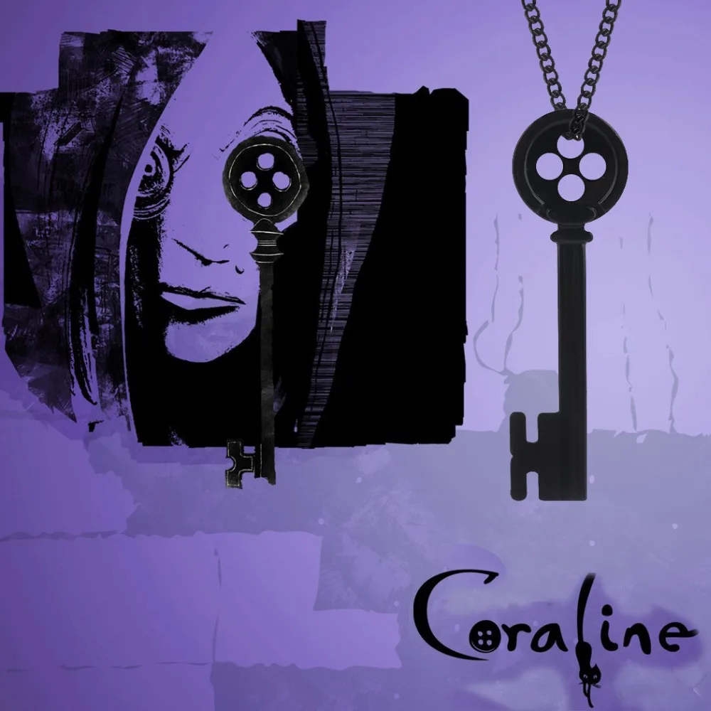 Ожерелье Coraline the Secret Door Key мультяшный фильм подарок для фанатов вечевечерние