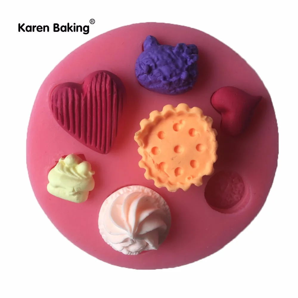 Новое поступление мультфильм Кухня в форме сердца 3D силиконовые формы торт для