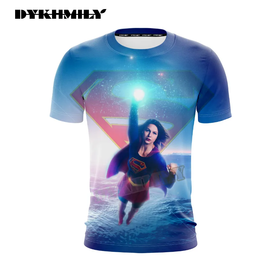 Dykhmily Supergirl Новое поступление мужская и женская красивая уличная футболка с
