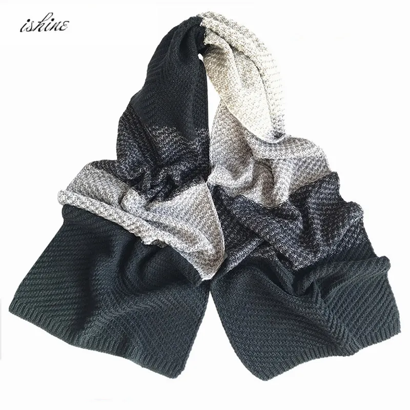 Модный шерстяной шарф в стиле пэчворк 3 цвета для мужчин и женщин шерстяные шарфы