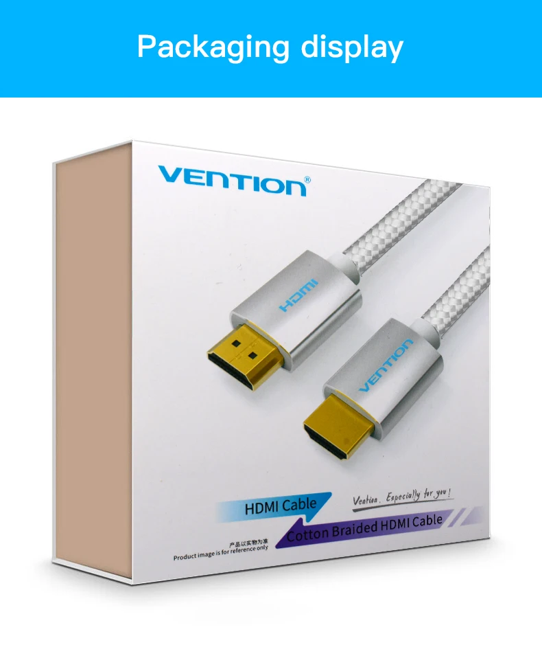 Кабель Vention HDMI 2,0 1 м 1,5 м 2 м 3 м 5 м 10 м 15 м 4 к 3D кабель в хлопковой оплетке HDMI 2160P с Ethernet для проектора lcd Apple tv