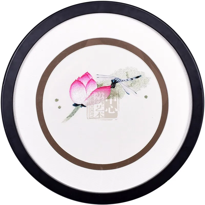 

Soft Framed Suzhou 1-4 sil embroidery beautiful lotus pure handmade embroidery decorative painting