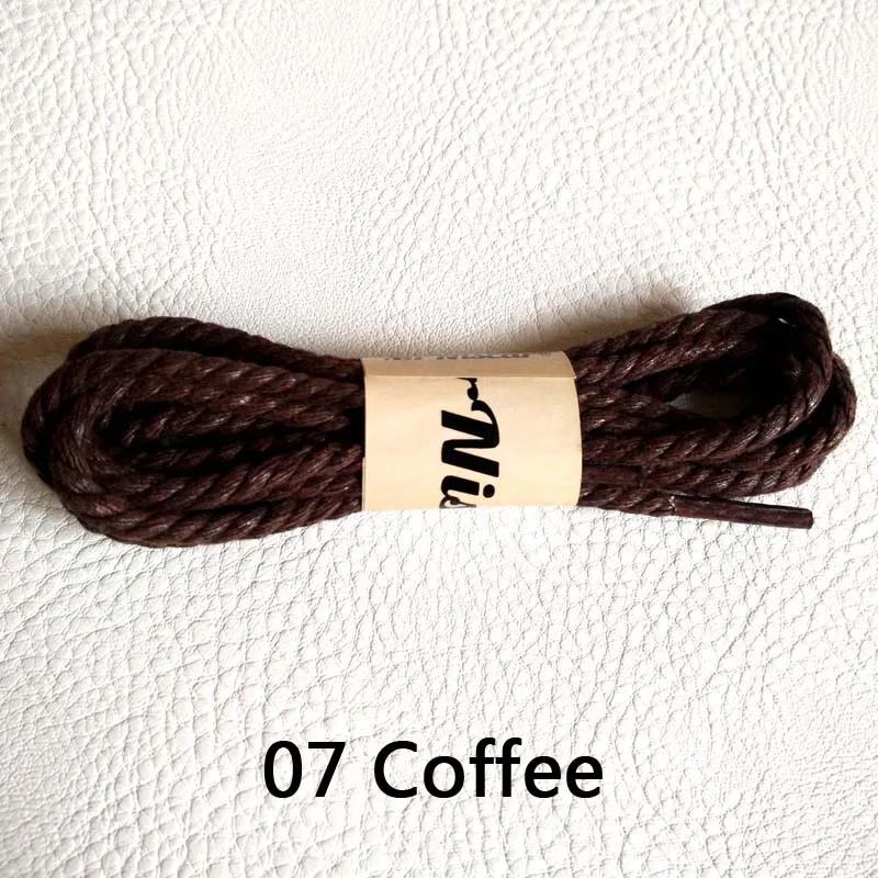 07 Coffee Mr. Niscar/5 пар, Круглый хлопковый, вощеный шнурок Пейсли, водонепроницаемые Вощеные шнурки для обуви, шнурки для обуви, шнурки для обуви - Цвет: 07 Coffee