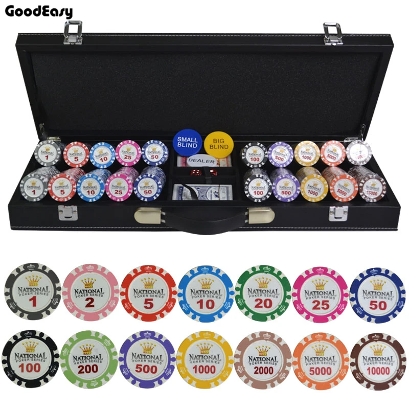 100/200/300/400/500 шт./компл. Золотая Корона покер чип глины Casino Chips в форме фишек Казино