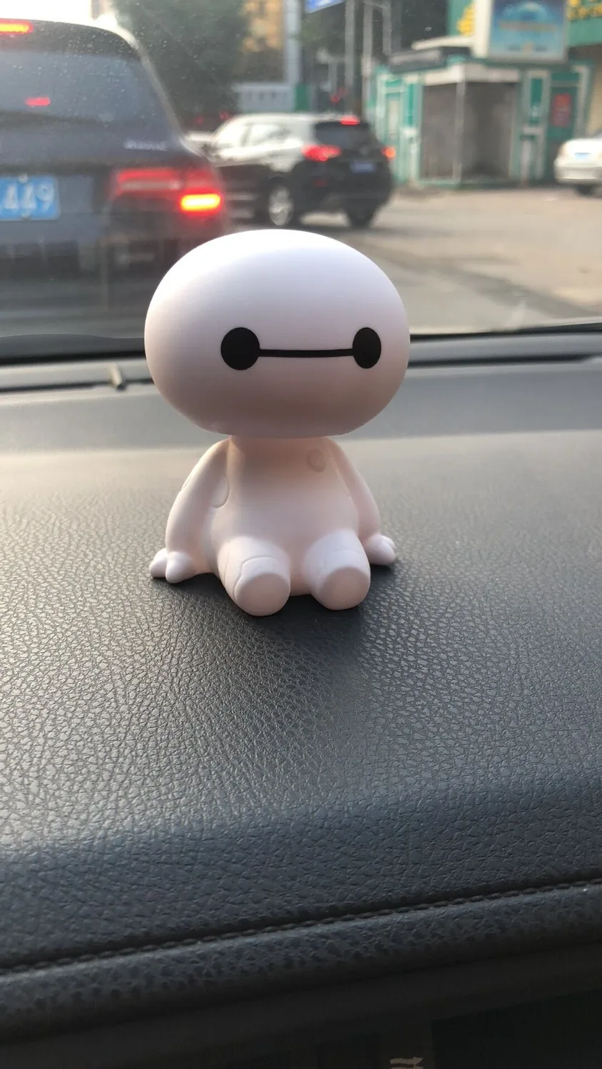 Мультяшный пластик Baymax робот с тряской головой фигурка автомобиля украшения для