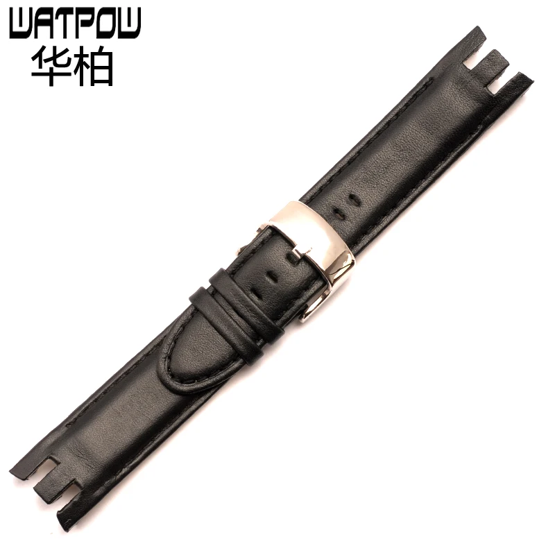 21 мм черный коричневый кожаный ремешок для часов Swatch YRS403 401 402G 412 413 418 406G 007 мужчин и