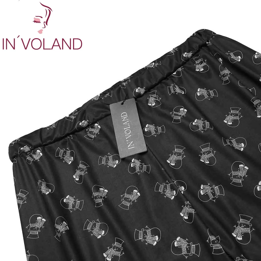 IN'VOLAND, большие размеры, XL-5XL, женские леггинсы, брюки выше размера d, эластичные, с высокой талией, с принтом, тянущиеся, женские повседневные штаны размера плюс