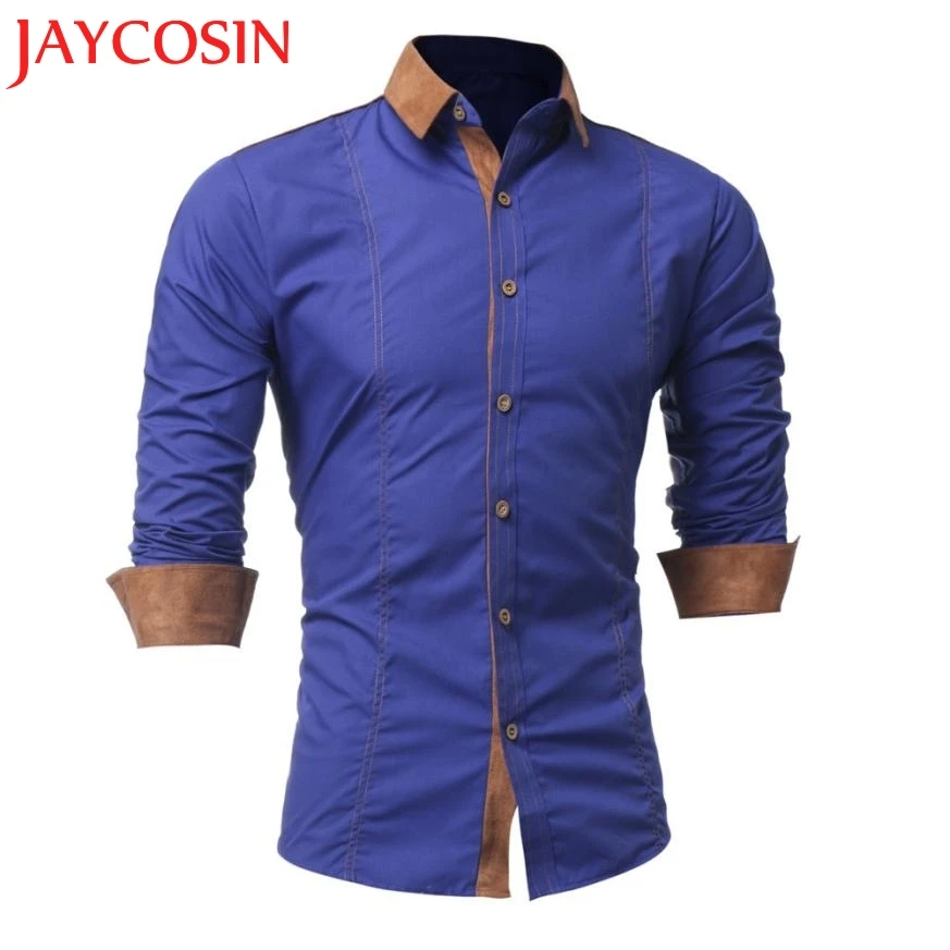 Мужская рубашка с длинным рукавом гавайская облегающая 714|color dress shirts|hawaiian shirtbrand