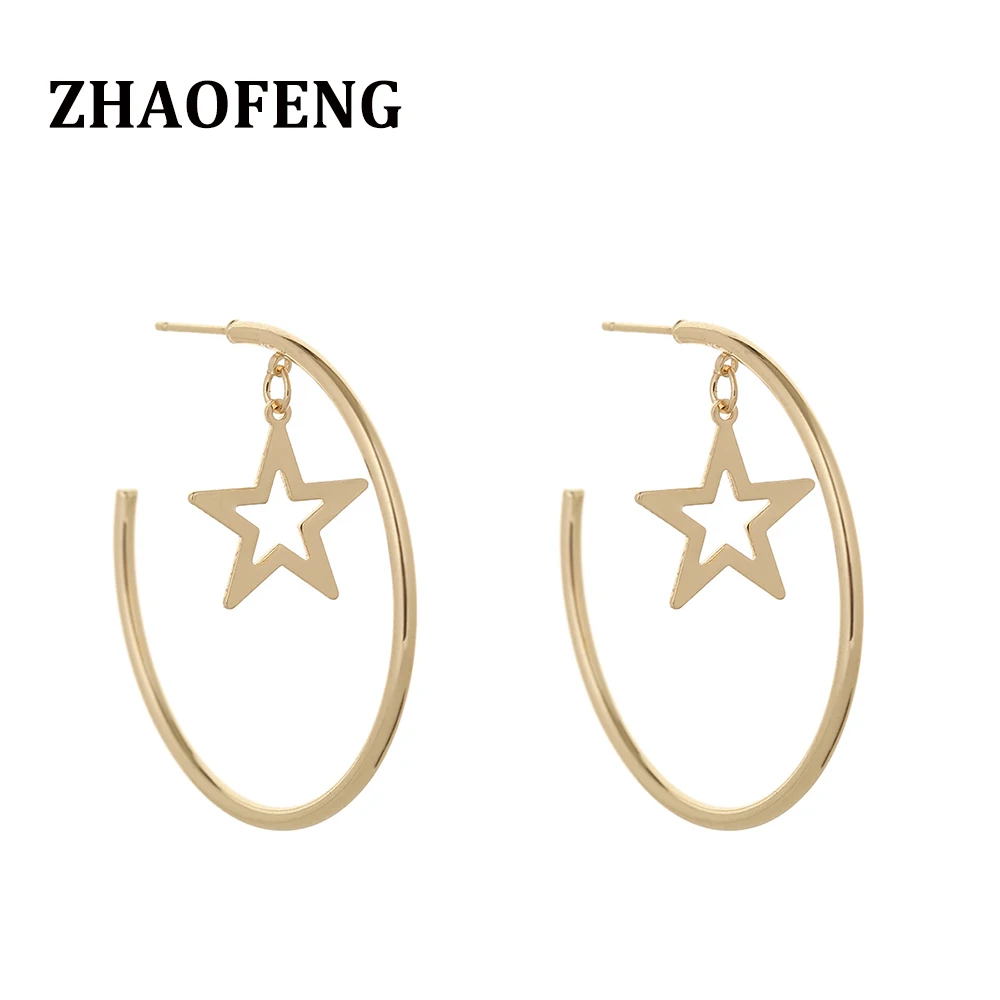 ZHAOFENG длинные серьги в стиле бохо с пентаграммой эффектные эстетические