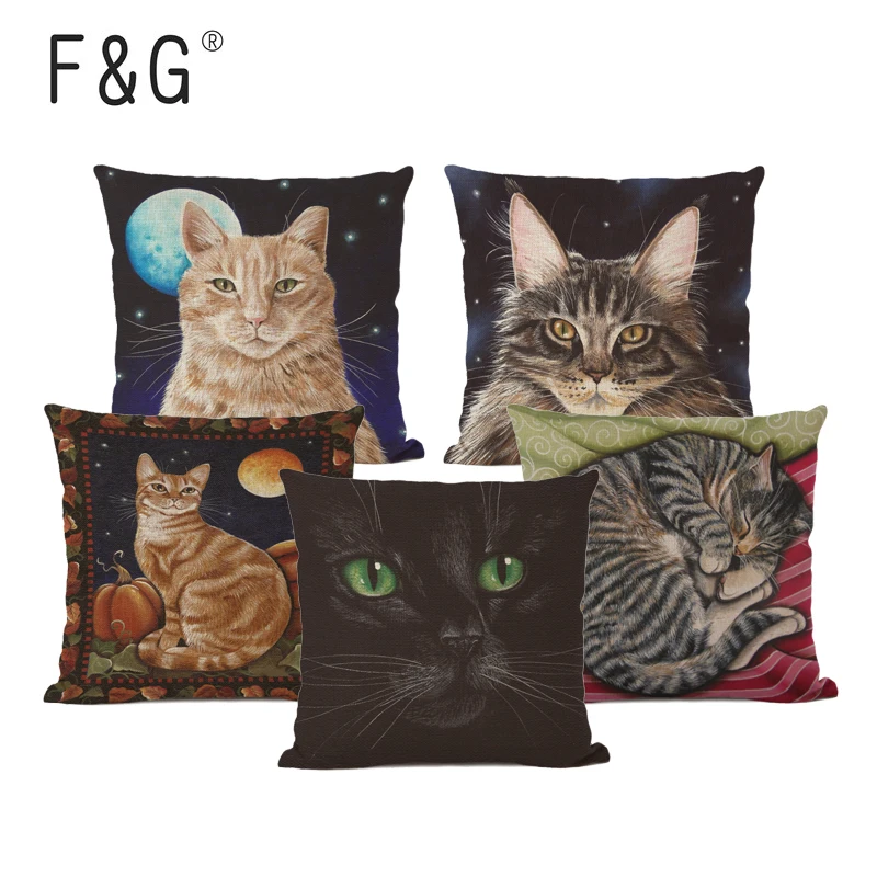 С изображениями мультяшных героев Русалочки чехол для подушки с кошкой разными