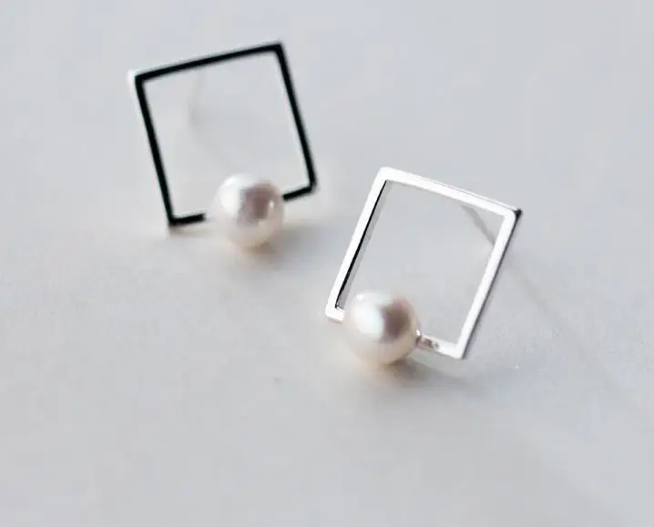 Реальный. Женские серьги гвоздики с натуральным пресноводным жемчугом|pearl stud