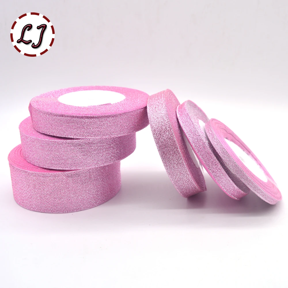 Брендовая Высококачественная розовая Блестящая лента 6 мм/10 мм/15 мм/20 мм/25 мм/40 мм