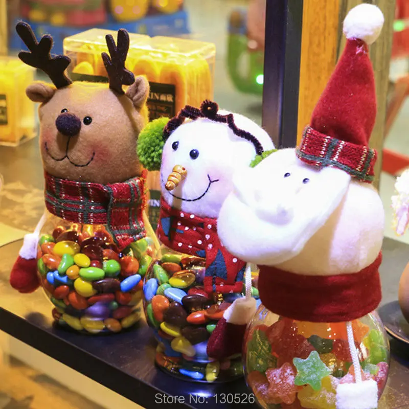 

1Pcs New Christmas Candy Box Gift Chocolate Biscuit Cloth Round Ball Snowman Santa Claus Reindeer Elk Festival Supplies For Kids