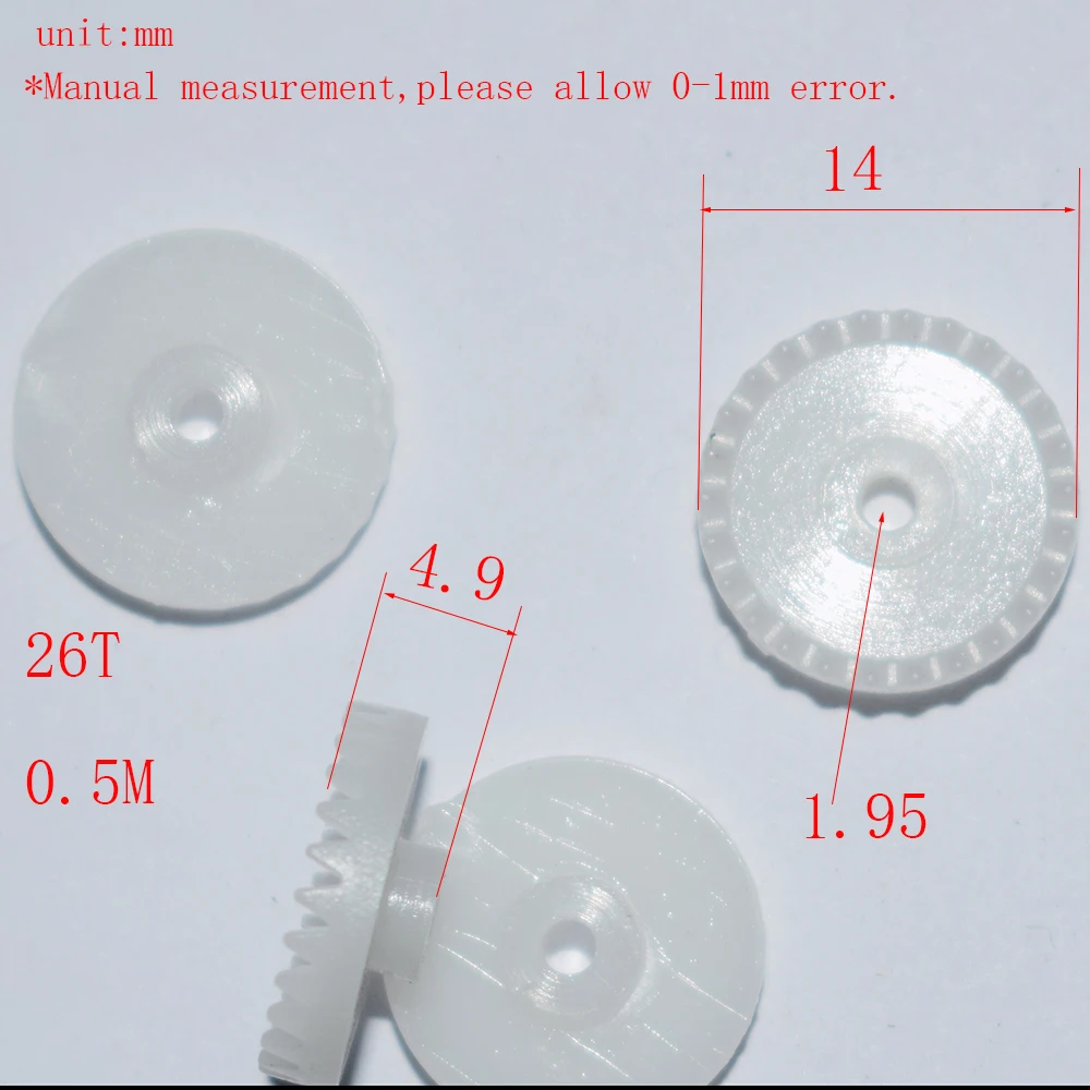 

10/100pcs 26teeth 2hole OD14 crown gear/face gear/plastic gears/Technology model parts /diy toy accessories rc car C262A