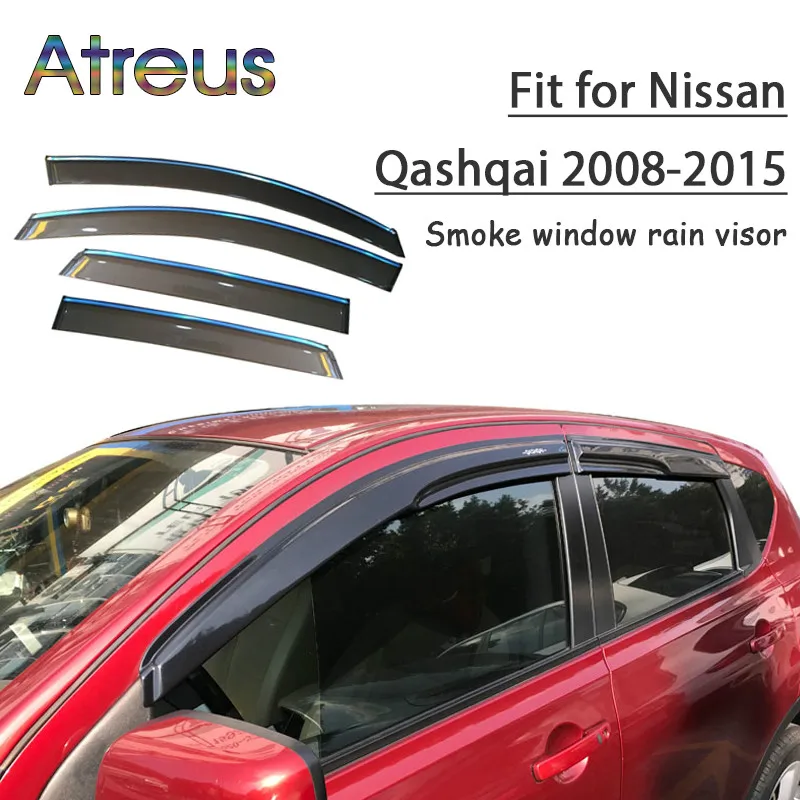 

Козырек для окон Atreus автомобильный дефлектор для защиты от ветра для Nissan Qashqai 2008, 2009, 2010, 2011, 2012, 2013, 2014, 2015, 1 комплект