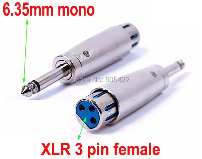 Аудиокабель 20 шт./лот 3pin XLR Мама до 1/4 дюйма 6 35 мм моно папа адаптер для микрофона и