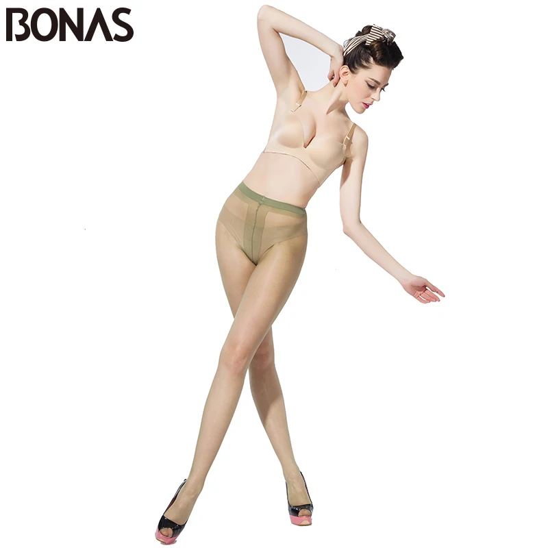BONAS, 6 шт./лот, Колготки с Т-образным шаговым швом, женские, 15D, нейлон, тонкие, летние, сексуальные, колготки для девочек, модные, одноцветные, дизайнерские, тонкие, женские