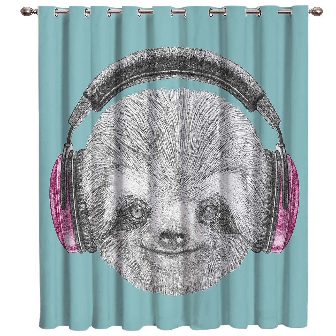 Занавес для окна с рисунком ленивого из мультфильма s Темный занавес гостиной