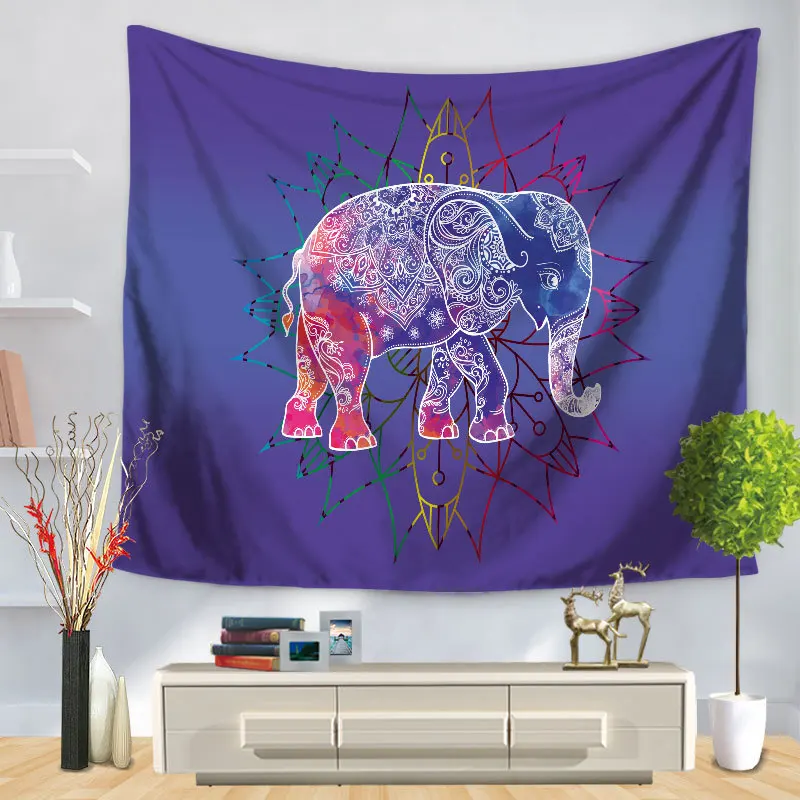 Home Decorative Wall Hanging Carpet Tapestry Rectangle Bedspread Elephant And Mandala Print Pattern GT1256 | Дом и сад