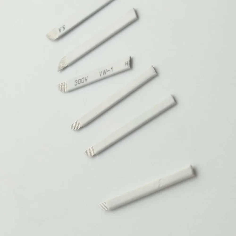 100 шт. 0 25 мм Flex Laminas Tebori Flex/U Shapes pin Microblading ИГЛЫ Перманентный макияж бровей Тату