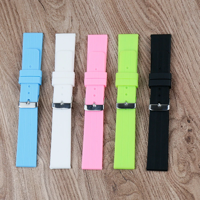 

Silicone strap 20mm pin buckle watch accessories sports waterproof rubber strap men's and women's universal strap