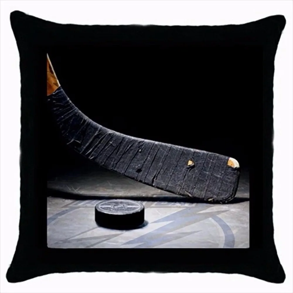 Черный Хоккей Шайба Подушка Чехол прохладный хоккей для подушек декоративные