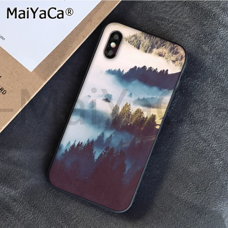 Чехол для телефона MaiYaCa Mountain Peak Forest Snow mountain с белым дымом iphone SE 2020 11 pro 6S 6plus 7 8 Plus X Xs
