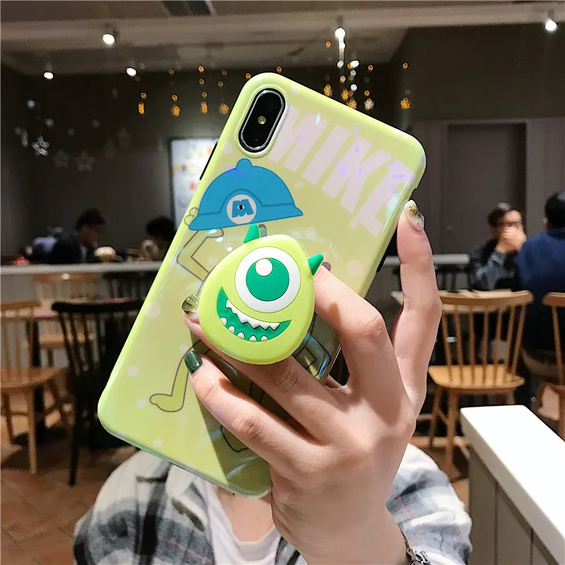 For iphone XS max Cute Monsters Case Soft Sullivan Mike cover 11 pro 7 8 plus X XR 6 6s 6sp blue ray Shell +stander |