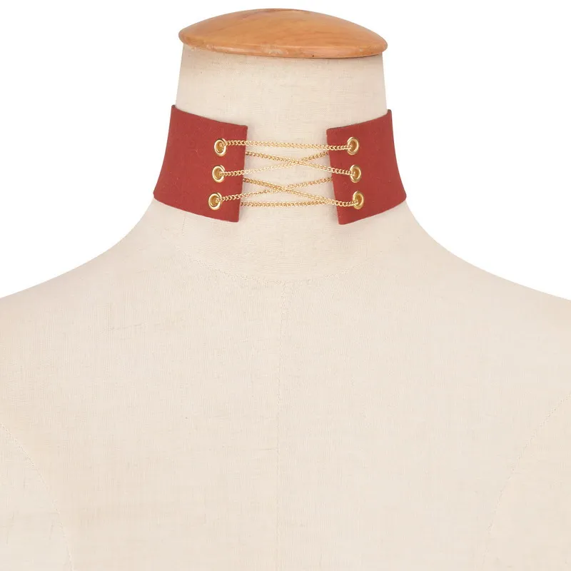 Elessical в стиле панк Гипербола колье воротник Wide Velvet Choker Цепочки и ожерелья Женщина