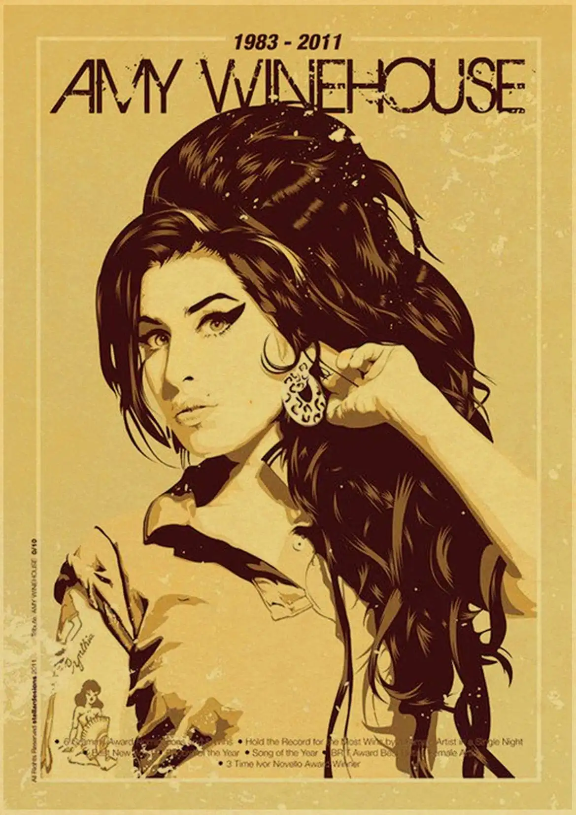 D113 Amy Winehouse винтажные плакаты печать настенная живопись высокого качества декор плакат настенная живопись украшение дома - Цвет: D113