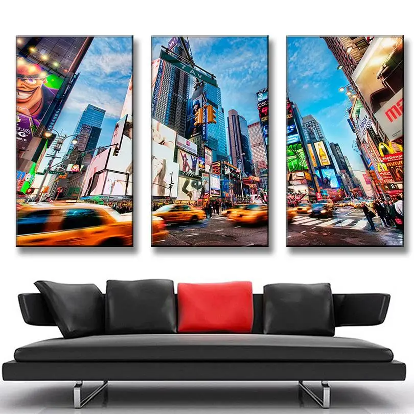 3 Pcs/Set Landscape New York Street Canvas Prints Painting Modern Colorful City View Wall Art Home Decorative Picture | Дом и сад