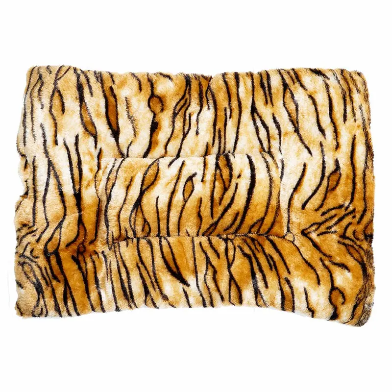 Tiger Skin Зимний коврик для кровати для собаки, подушка для питомца, теплое Полосатое одеяло для щенка, кошки, флисовые кровати для маленьких больших собак, кошек, коврик для чихуахуа, Cama Perro, новинка - Цвет: Tiger Skin