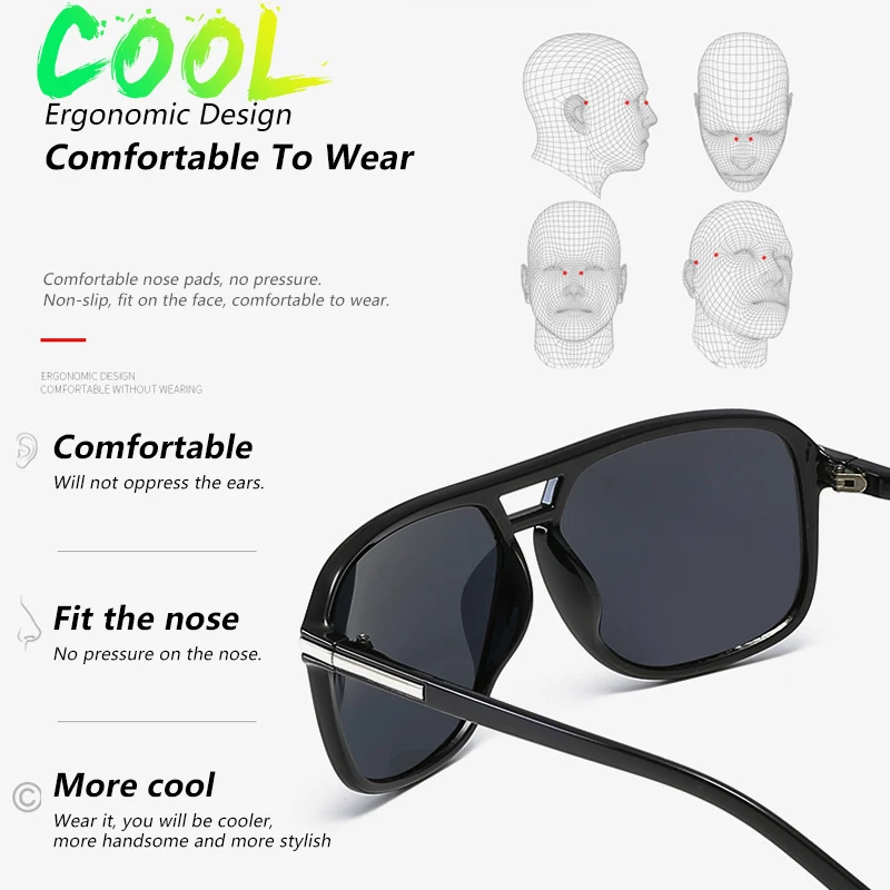 Поляризованные солнцезащитные очки мужские квадратный для вождения