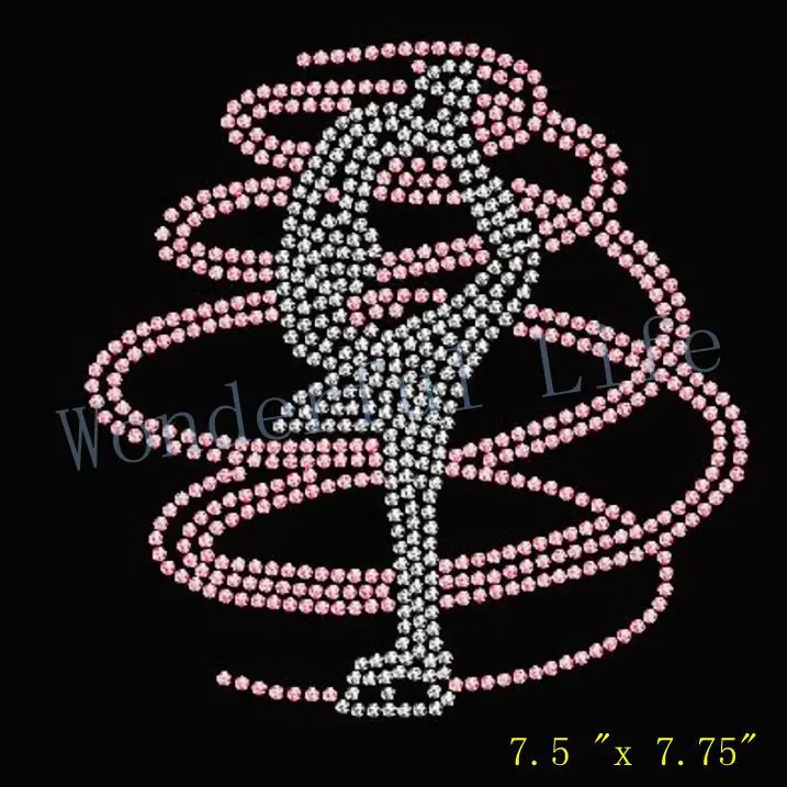 

Free shipping Ice Skate Skating Rhinestone Iron on Transfer Design